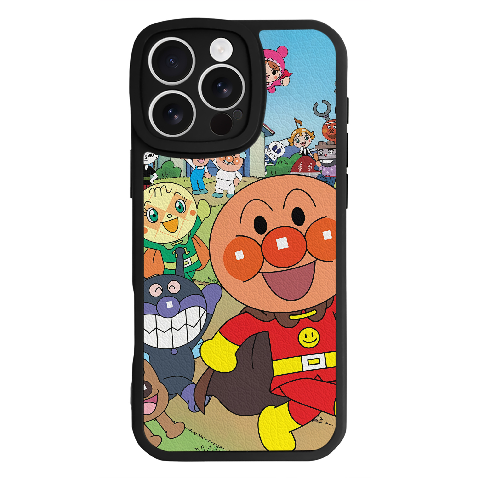 （画像用） アンパンマン Anpanman 【iPhone 16シリーズ対応】シリコンスマホケース（レザー調） 材質：シリコン